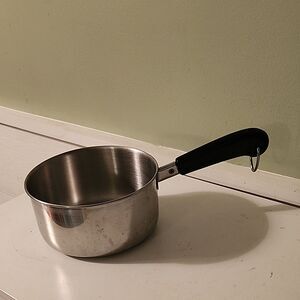 Stainless Steel Saucepan with Black Handle